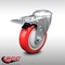 Service Caster 4 Inch SS Red Polyurethane Wheel Swivel Bolt Hole Caster with Total Lock Brake SCC-SSBHTTL20S414-PPUB-RED - alternate 3